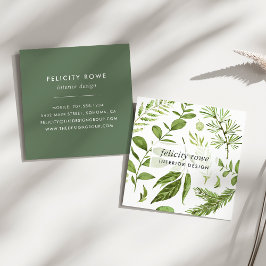 Wild Meadow | Botanische Schrift Quadratische Visitenkarte
