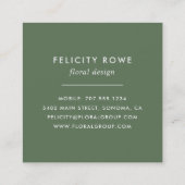 Wild Meadow | Botanischer Rahmen Quadratische Visitenkarte (Rückseite)