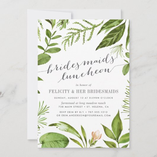 Wild Meadow Bridesmaids Luncheon Einladung (Vorderseite)