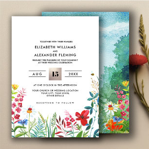 Wild Meadow Einladungen für Hochzeiten im Sommer