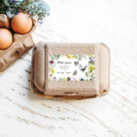 Wild Meadow Floral Rustikales Skripteier-Etikett