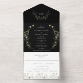 Wild Meadow Floral Wedding All In One Einladung (Innen Boden)