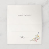 Wild Meadow Floral Wedding Platzkarte (Außenseite Aufgefaltet)