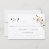Wild Meadow Floral Wedding RSVP Karte (Vorderseite)