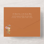 Wild Meadow Floral Wedding Terra-Cotta All In One Einladung (Rückseite)