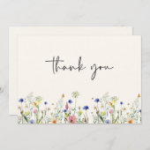Wild Meadow Floral Wedding Vielen Dank Mitteilungskarte (Vorne/Hinten)