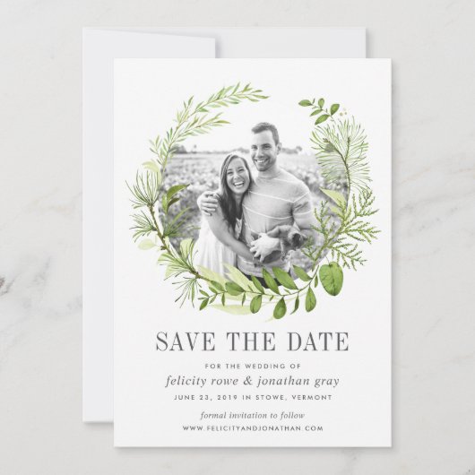 Wild Meadow Foto Save the Date Card (Vorderseite)