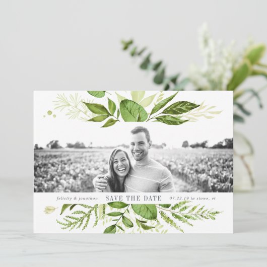 Wild Meadow Foto Save the Date Card (Stehend Vorderseite)