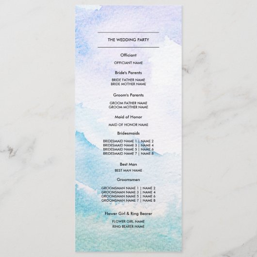 Wild Meadow | Frühgebirge Hochzeitsprogramme Programm (Rückseite)