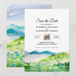 Wild Meadow | Frühjahrsberge Speichern Sie die Dat Save The Date