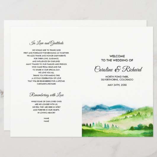 Wild Meadow | Frühjahrsprogramme für Hochzeiten (Vorne/Hinten)