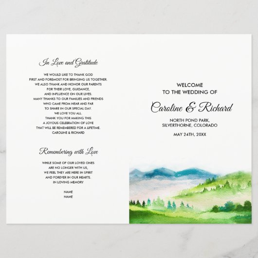 Wild Meadow | Frühjahrsprogramme für Hochzeiten (Vorderseite)