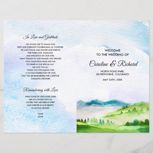 Wild Meadow | Frühjahrsprogramme für Hochzeiten (Vorderseite)