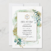 Wild Meadow | Green Botanical Save the Date Cards Einladung (Vorderseite)