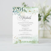 Wild Meadow | Green Botanical Wedding Details Card Einladung (Stehend Vorderseite)