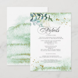 Wild Meadow | Green Botanical Wedding Details Card Einladung