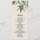 Wild Meadow | Green Botanical Wedding Menu Cards Menükarte (Vorderseite)