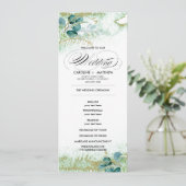Wild Meadow | Green Botanical Wedding Program Card Einladung (Stehend Vorderseite)