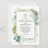 Wild Meadow | Grüne botanische Hochzeit Einladung (Vorderseite)