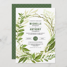 Wild Meadow | Grüne Botanische Hochzeit Einladung