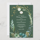 Wild Meadow | Grüne botanische Hochzeit Einladung (Vorderseite)