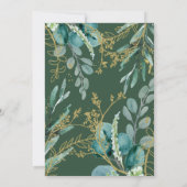 Wild Meadow | Grüne botanische Hochzeit Einladung (Rückseite)