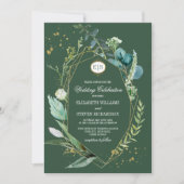 Wild Meadow | Grüne botanische Hochzeit Einladung (Vorderseite)