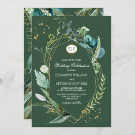 Wild Meadow | Grüne botanische Hochzeit Einladung