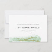 Wild Meadow | Grüne botanische Hochzeitsempfehlung Einladung (Rückseite)