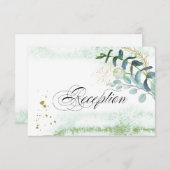 Wild Meadow | Grüne botanische Hochzeitsempfehlung Einladung (Vorne/Hinten)