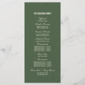 Wild Meadow | Grüne botanische Hochzeitsprogramme Programm (Rückseite)