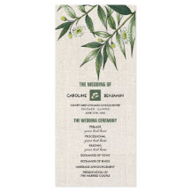 Wild Meadow | Grüne botanische Hochzeitsprogramme