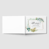 Wild Meadow | Grüne Botanische Wasserfarbenhochzei Gästebuch (Voll)