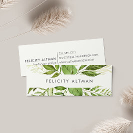 Wild Meadow | Grüne Wasserfarbe Botanisch Mini Visitenkarte