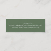 Wild Meadow | Grüne Wasserfarbe Botanisch Mini Visitenkarte (Rückseite)