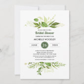 Wild Meadow | Grünes botanisches Brautparty Einladung (Vorderseite)