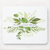 Wild Meadow | Grünes botanisches Personalisiert Mousepad (Vorne)
