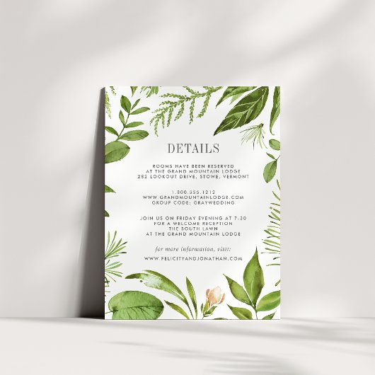 Wild Meadow Guest Information Card Begleitkarte