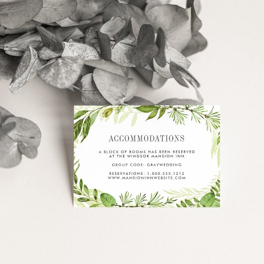 Wild Meadow | Hochzeitshotel Unterkunftskarten Begleitkarte