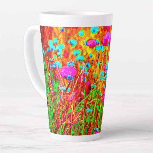 Wild Meadow in Bloom Pop Art Milchtasse (Linke Ecke)