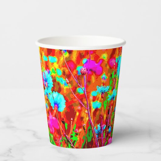 Wild Meadow in Bloom Pop Art Pappbecher (Rückseite)