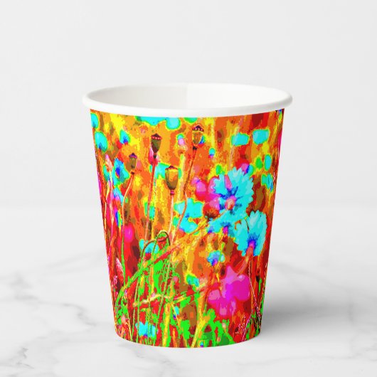 Wild Meadow in Bloom Pop Art Pappbecher (Links)