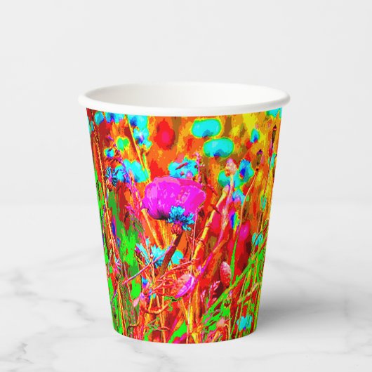 Wild Meadow in Bloom Pop Art Pappbecher (Vorderseite)