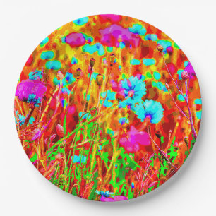 Wild Meadow in Bloom Pop Art Pappteller