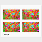 Wild Meadow in Bloom Pop Art Rechteckiger Aufkleber (Blatt)
