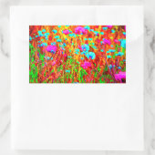 Wild Meadow in Bloom Pop Art Rechteckiger Aufkleber (Tasche)
