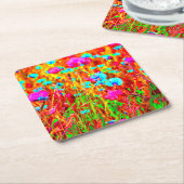 Wild Meadow in Bloom Pop Art Rechteckiger Pappuntersetzer (angewinkelt)