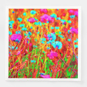 Wild Meadow in Bloom Pop Art Serviette (Vorderseite)