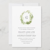 Wild Meadow Monogram Wedding Einladung (Vorderseite)