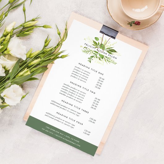 Wild Meadow Pricing & Services Flyer